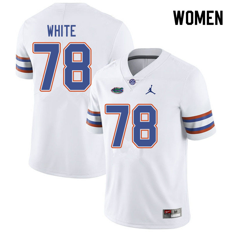 Jordan Brand Women #78 Ethan White Florida Gators College Football Jerseys Sale-White